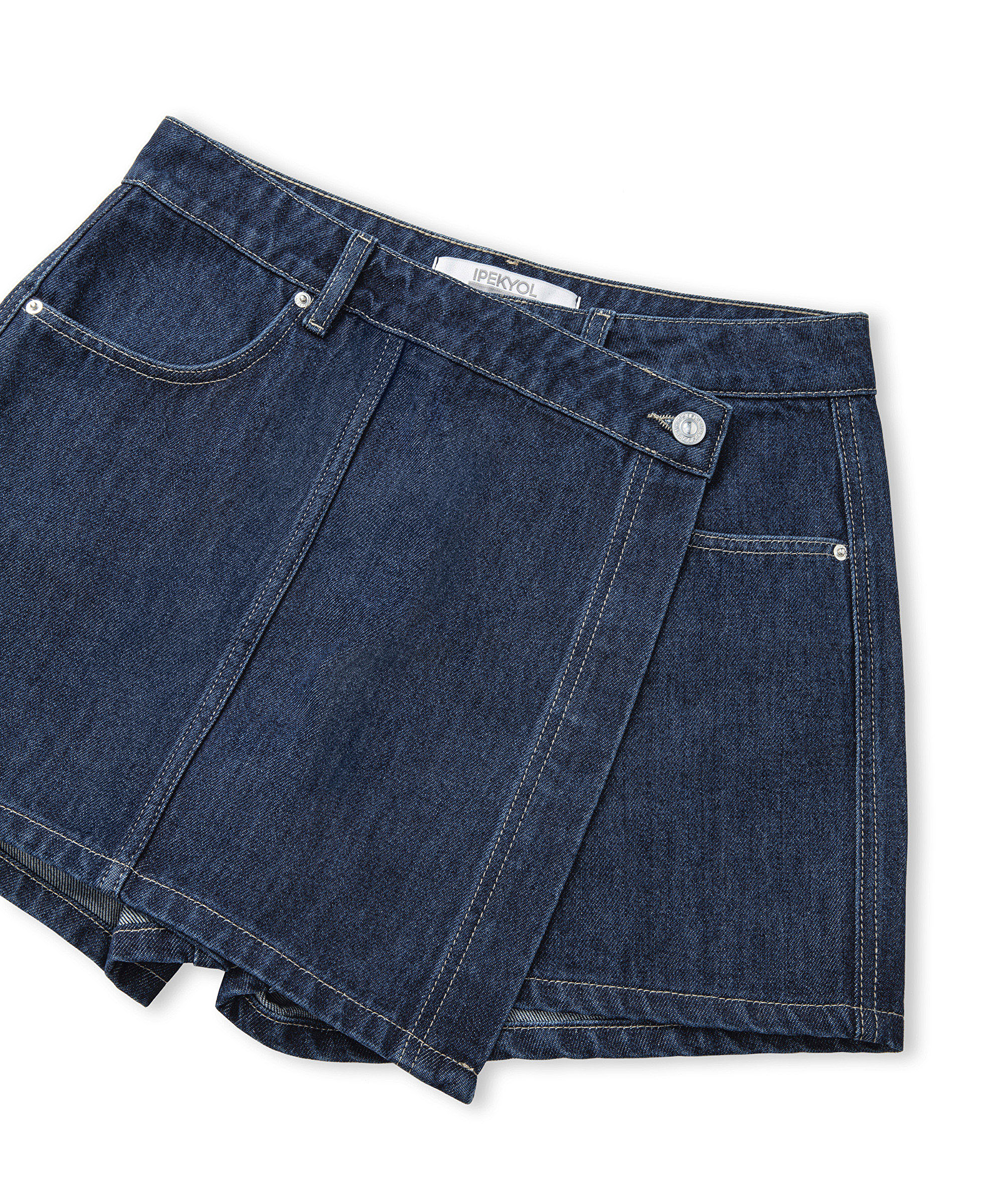 Cepli anvelop denim şort etek_5