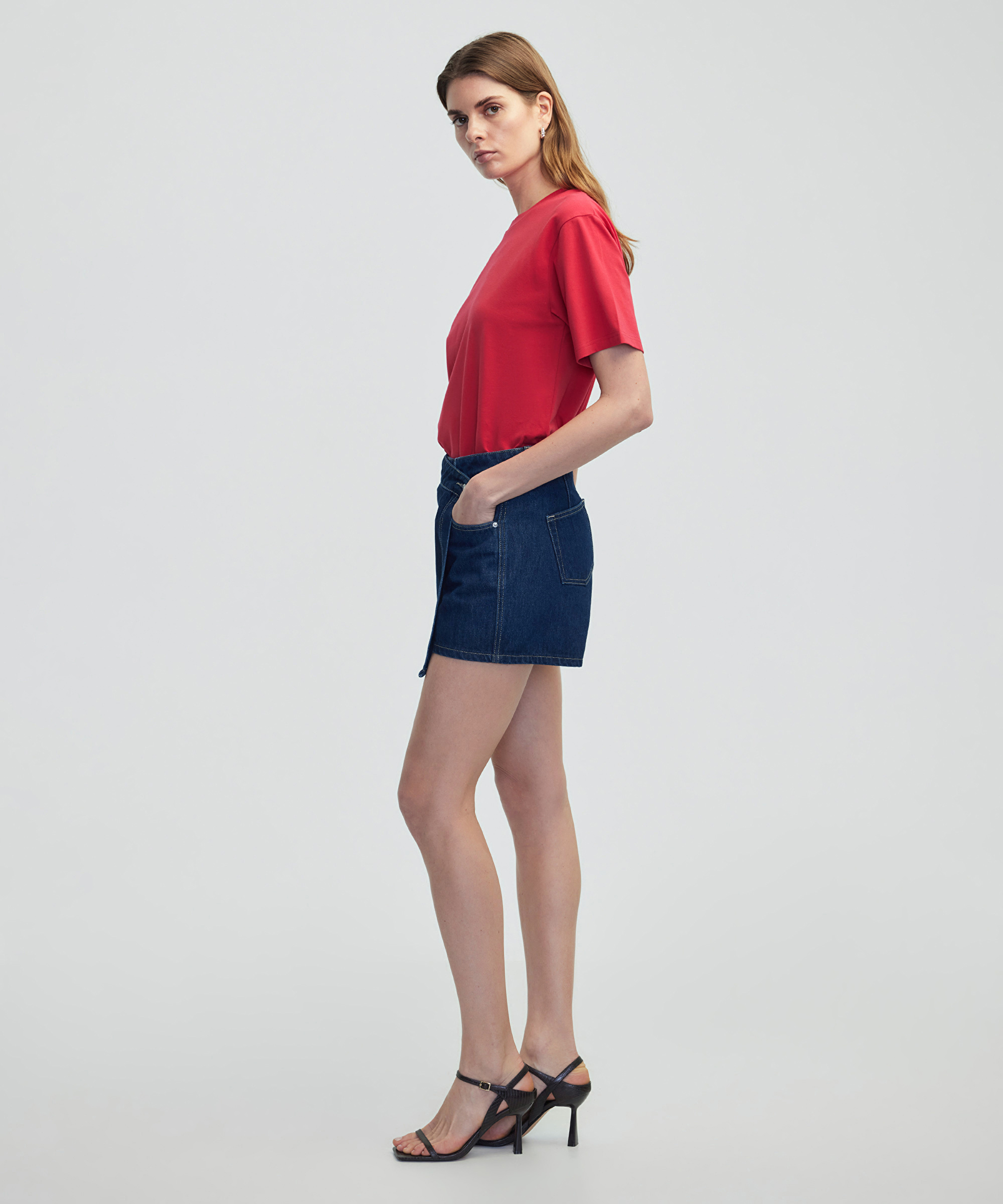 Cepli anvelop denim şort etek_2