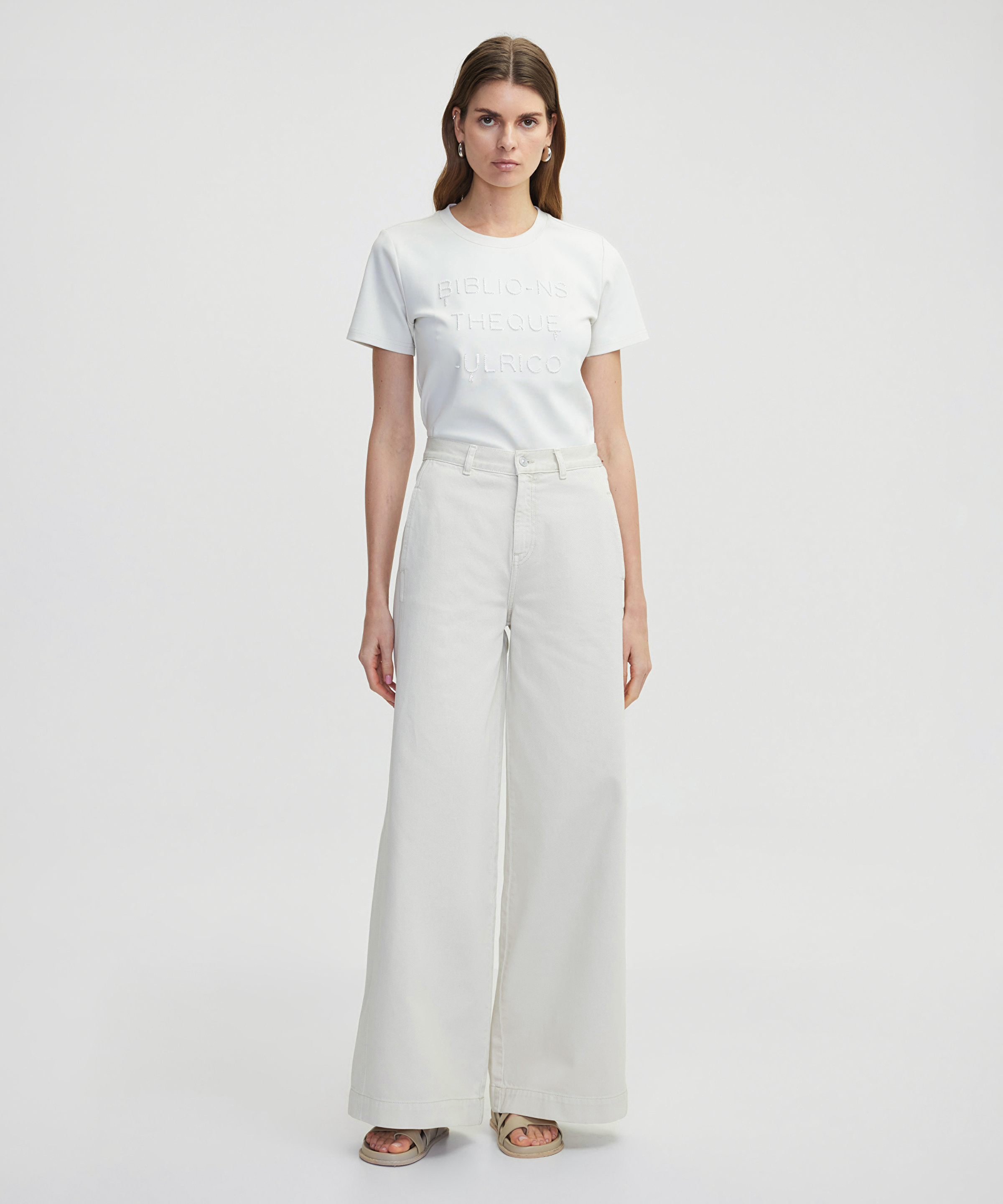 Wide leg fit jean pantolon