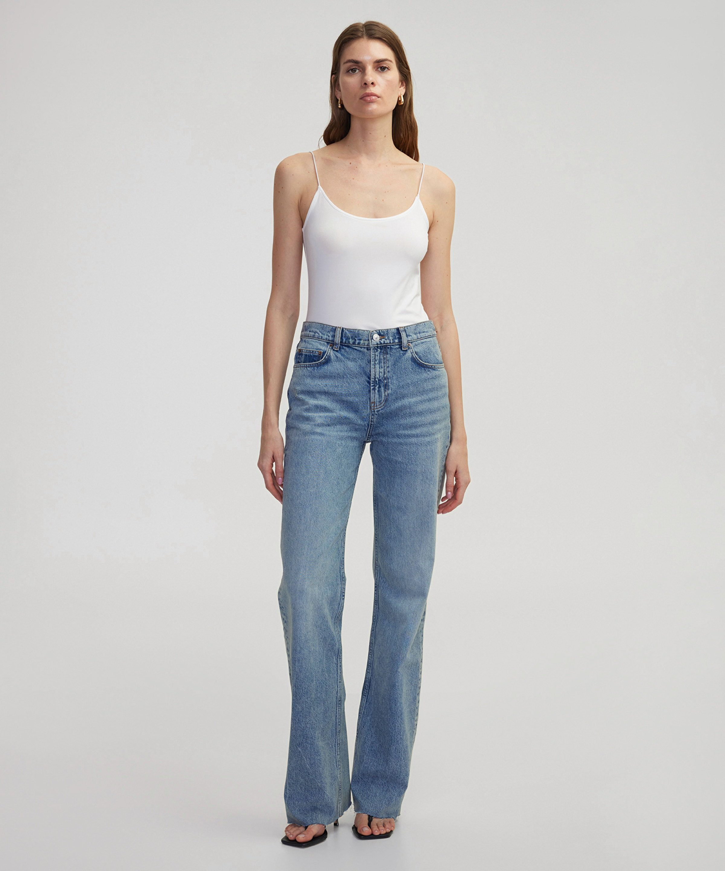 Wide leg jean pantolon