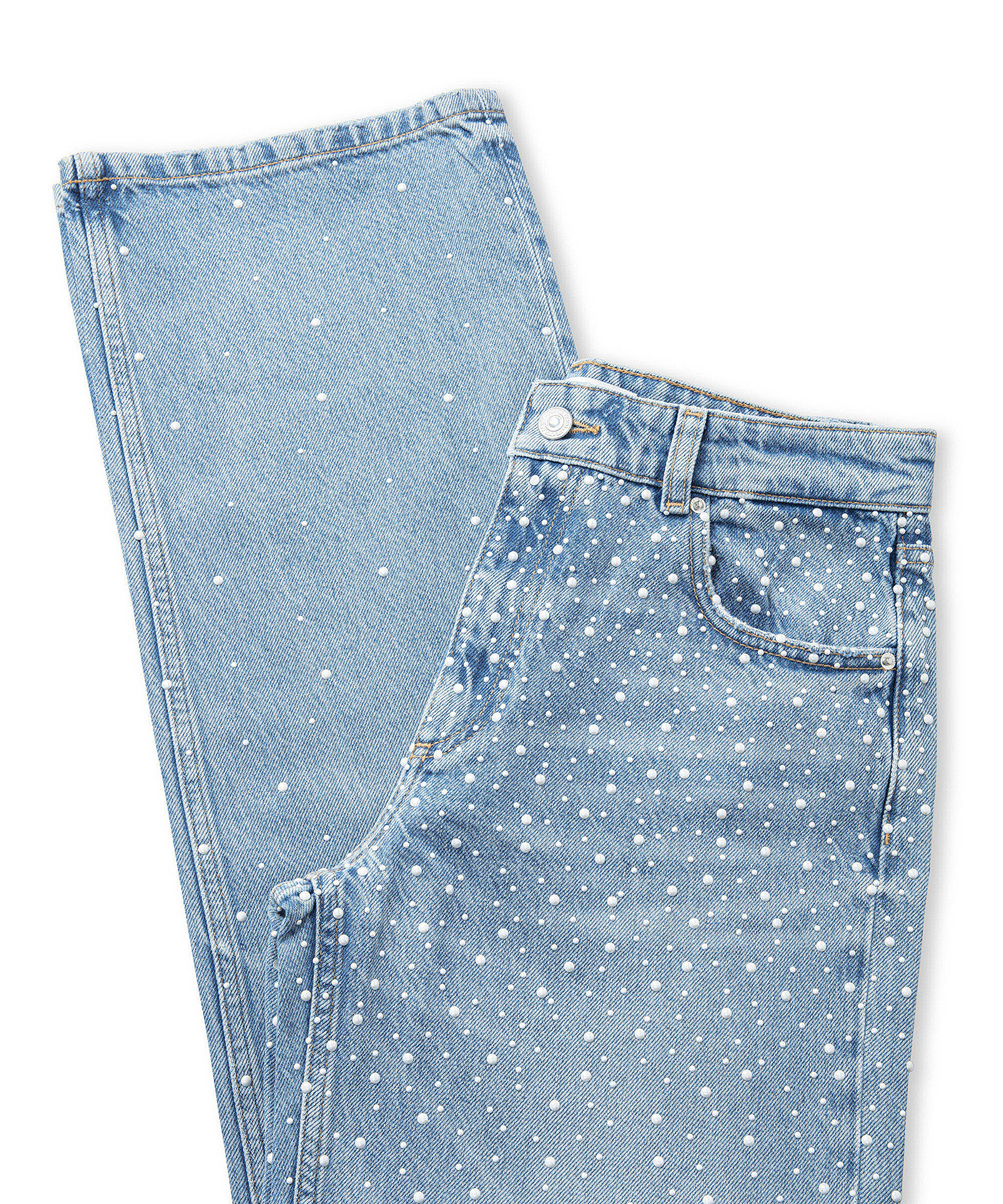 Hotfix baskılı wide leg jean pantolon_5
