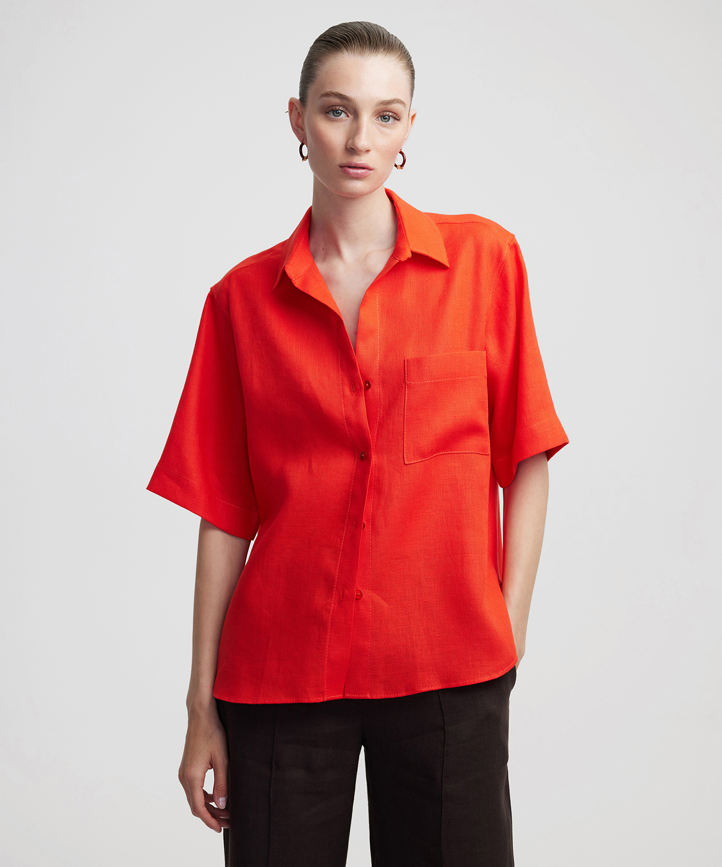 Keten oversize gömlek