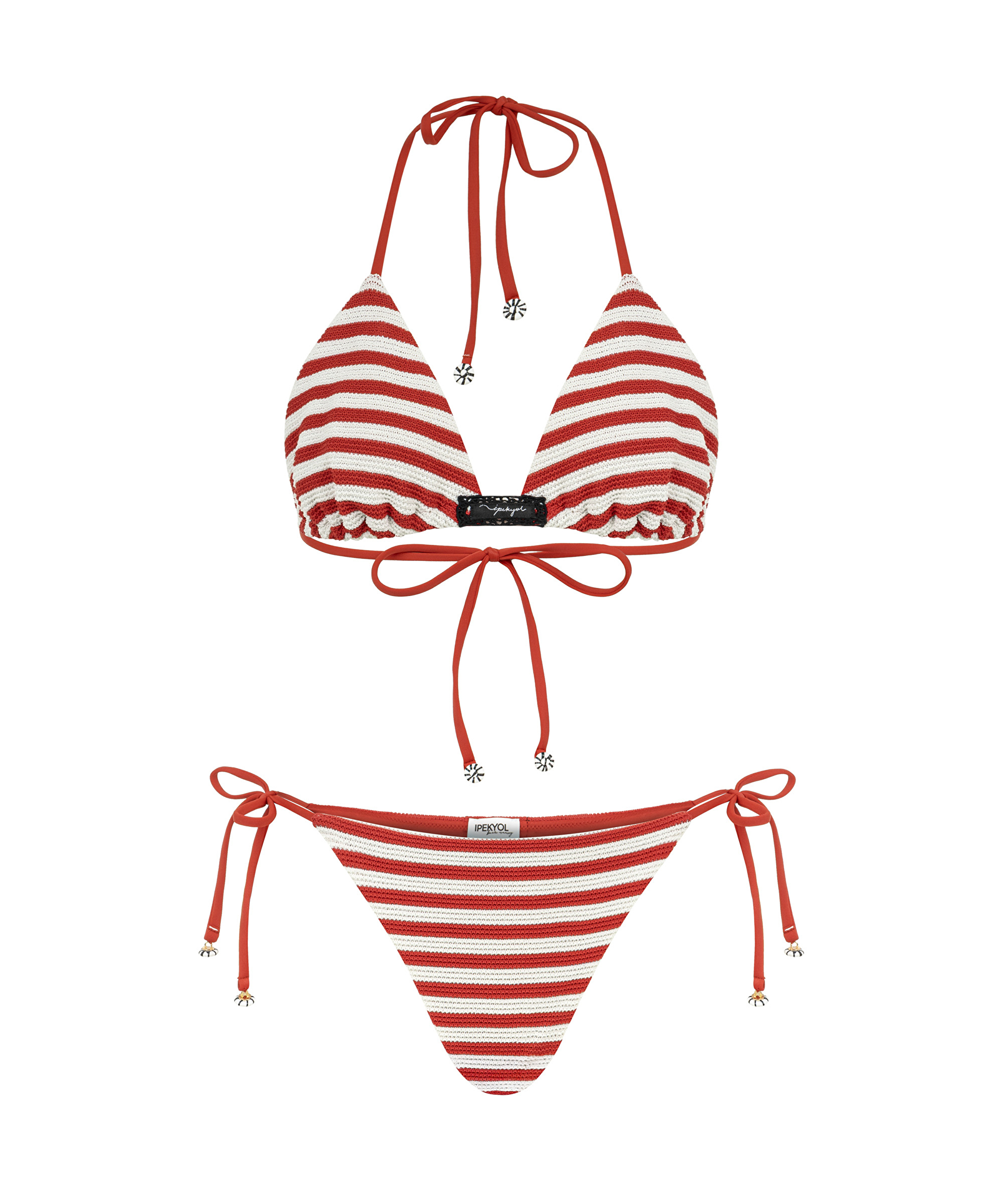 Çizgili triko bikini seti_3