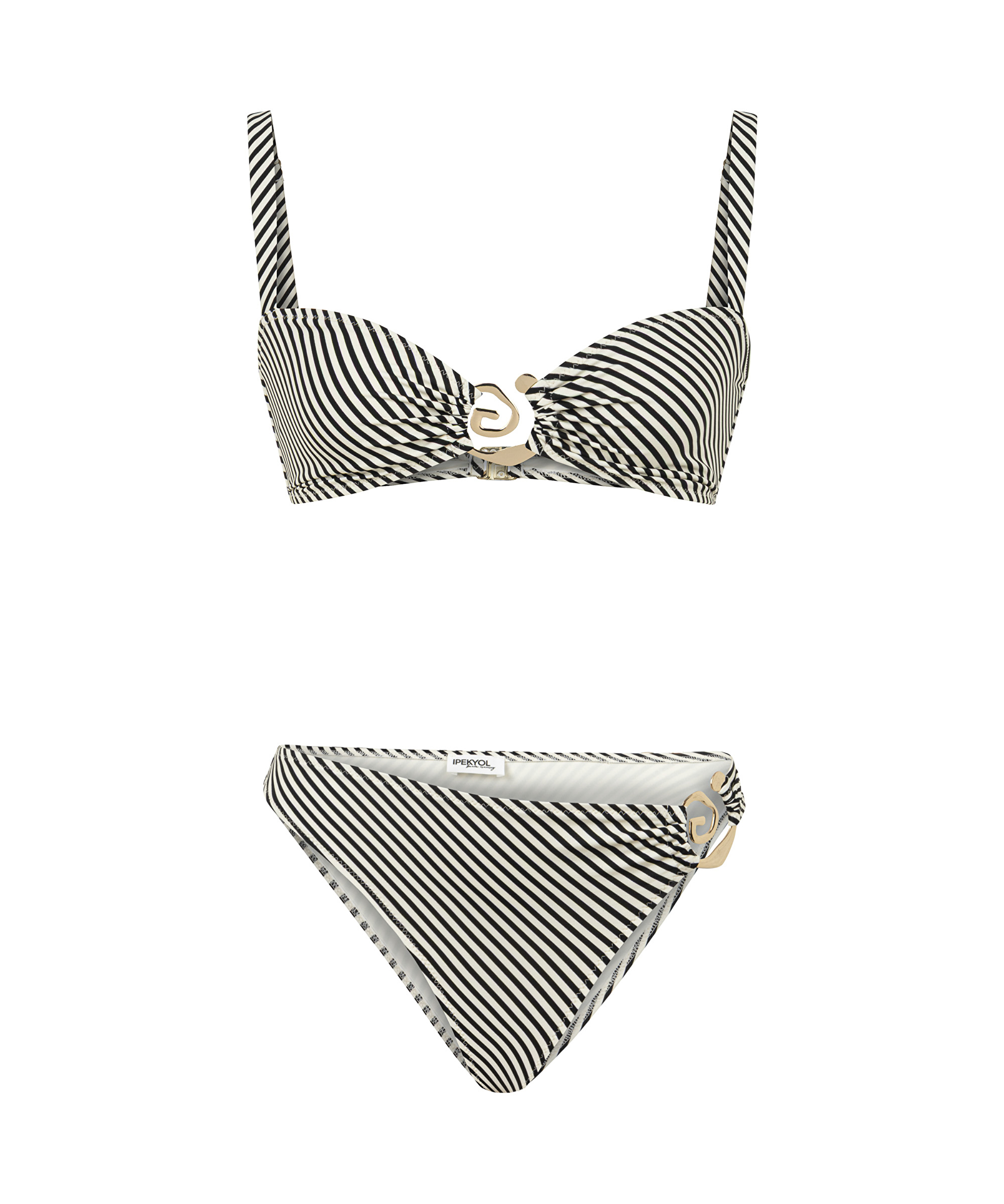 Sarmal metal aksesuarlı bikini seti_3