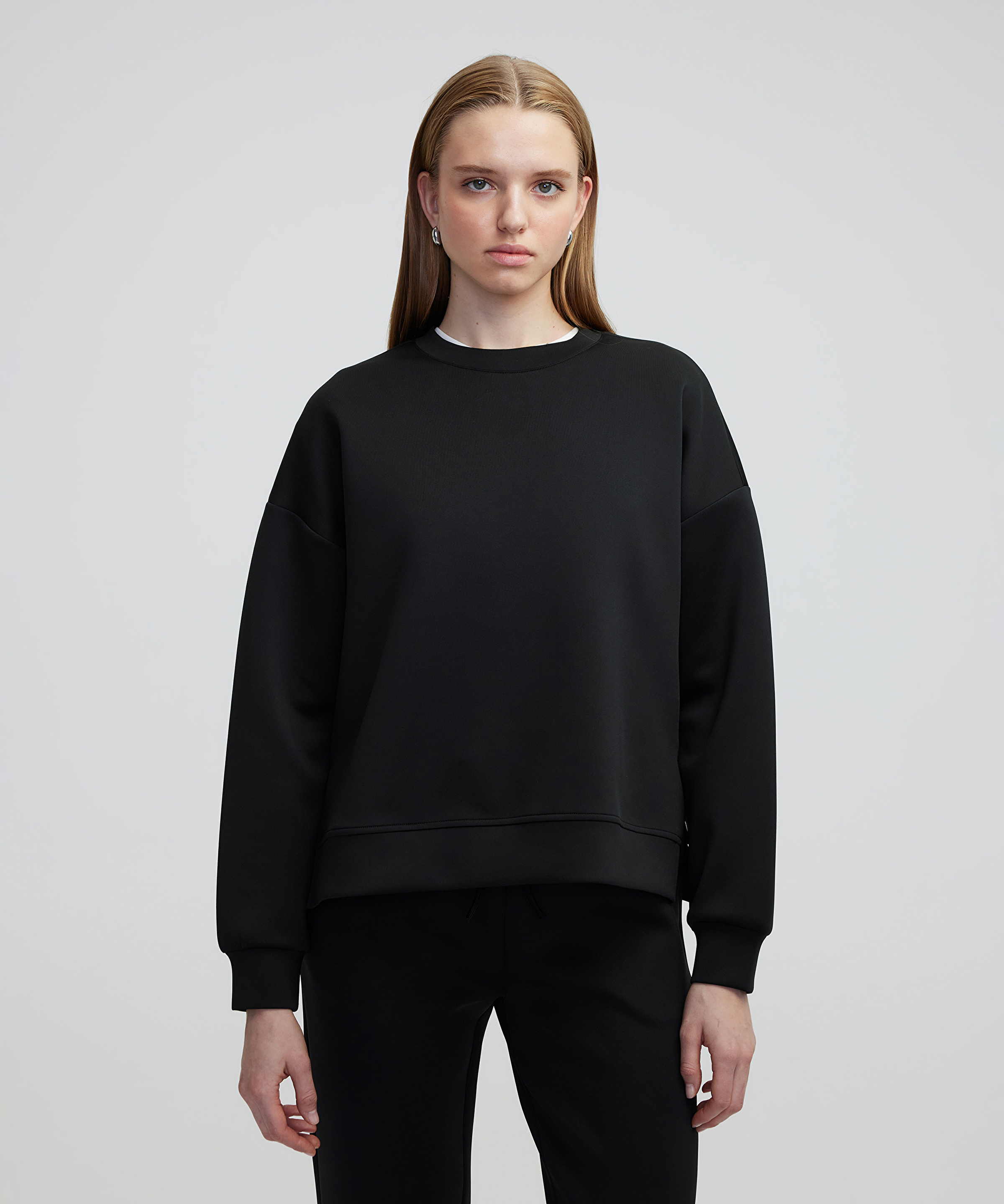 Düşük omuz scuba sweatshirt_1