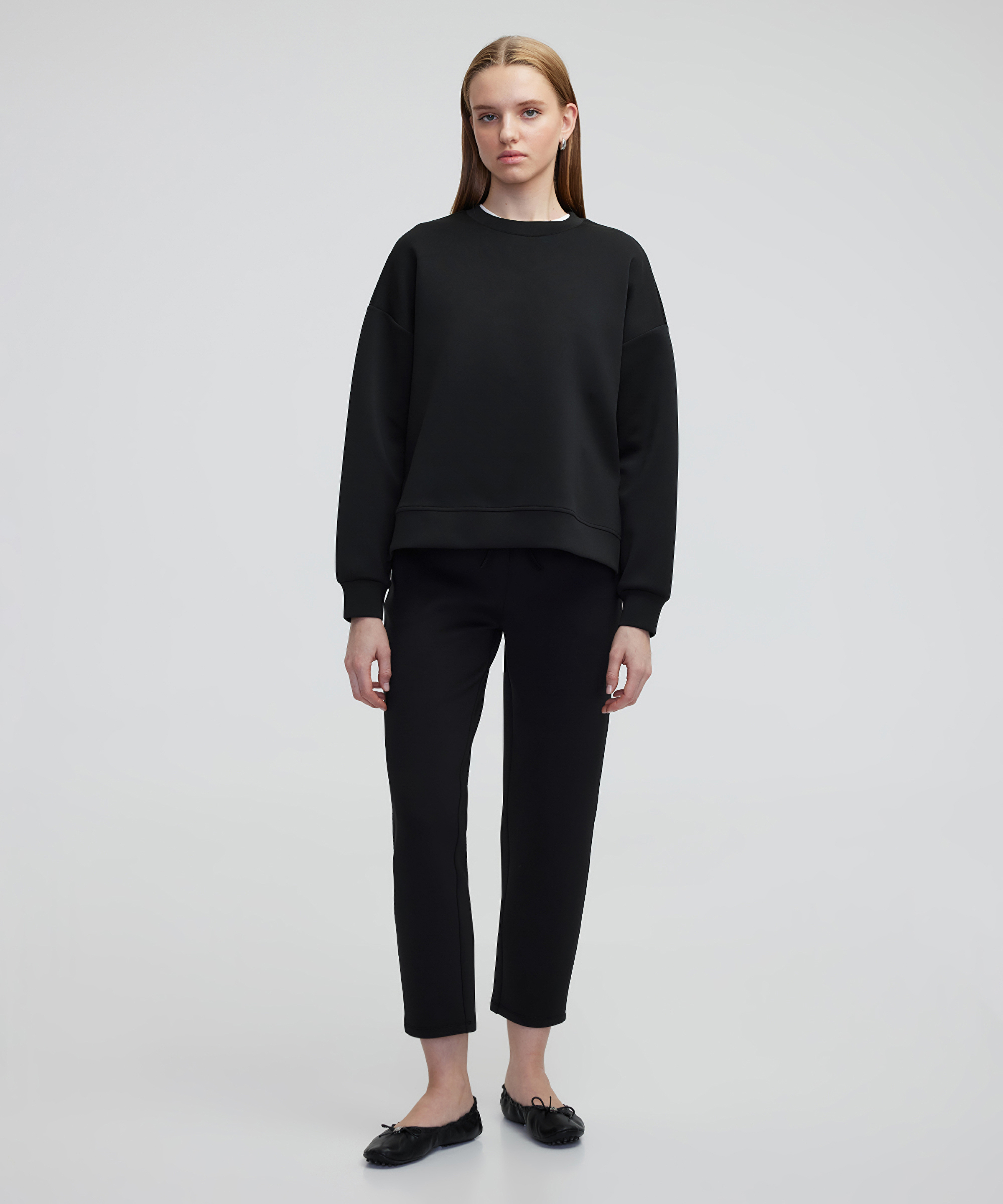 Düşük omuz scuba sweatshirt_3
