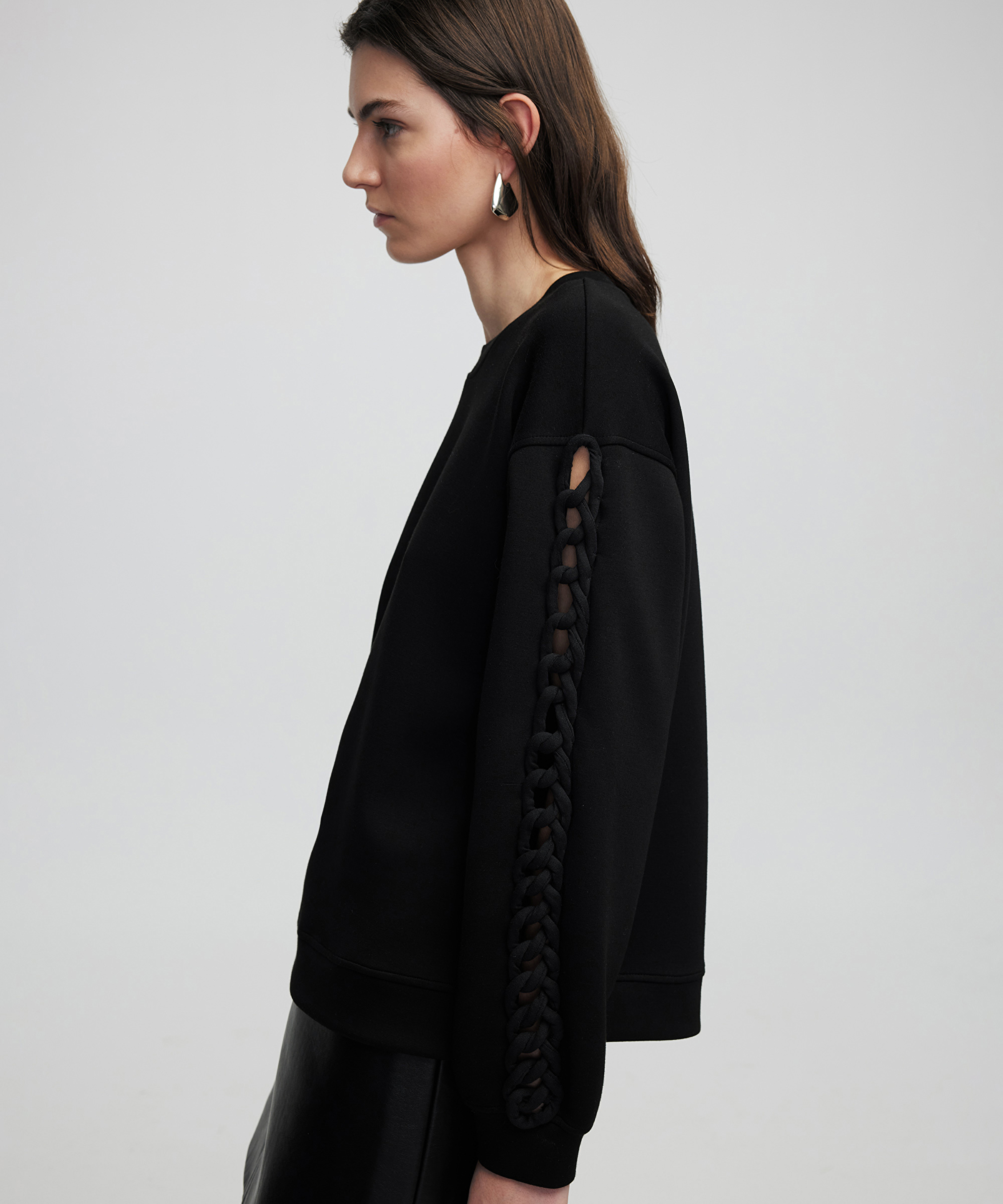 Biye aplikeli sweatshirt