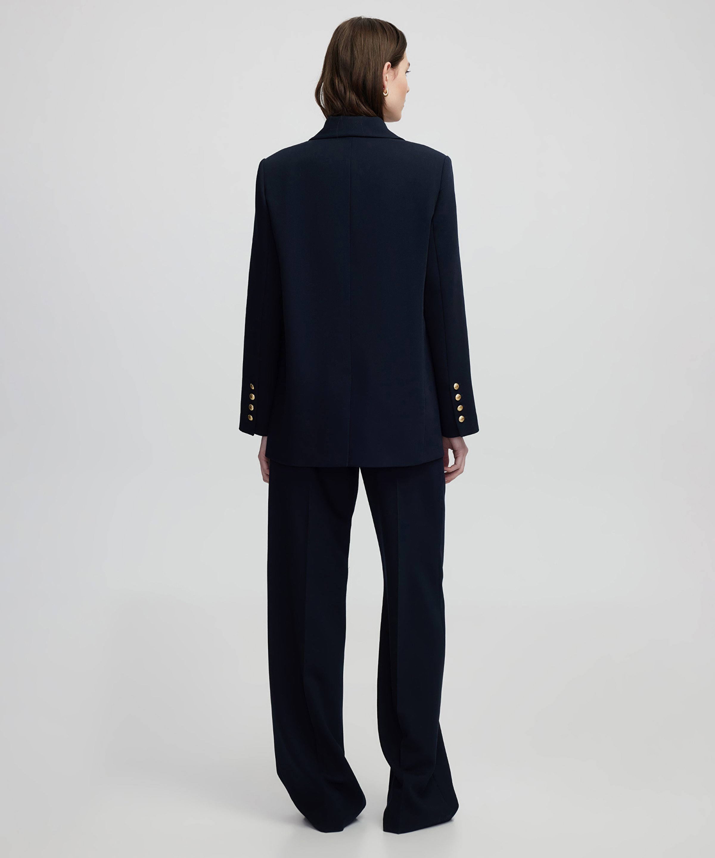 Monogram nakışlı kruvaze blazer_3