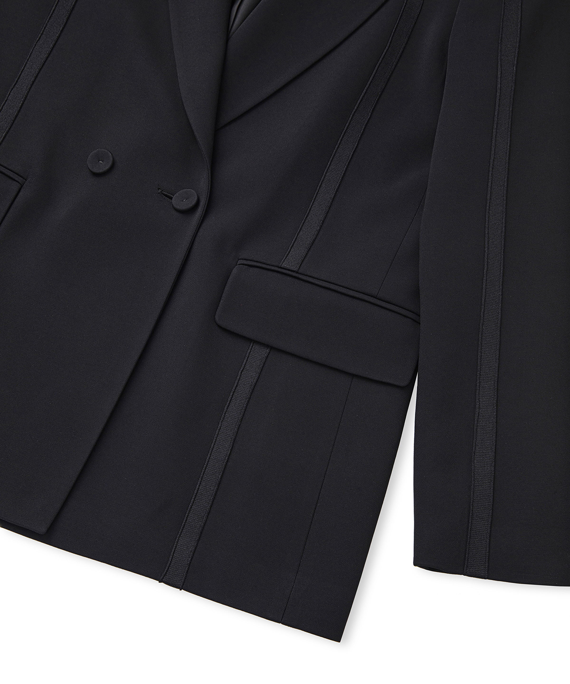Triko şerit aplikeli blazer_5