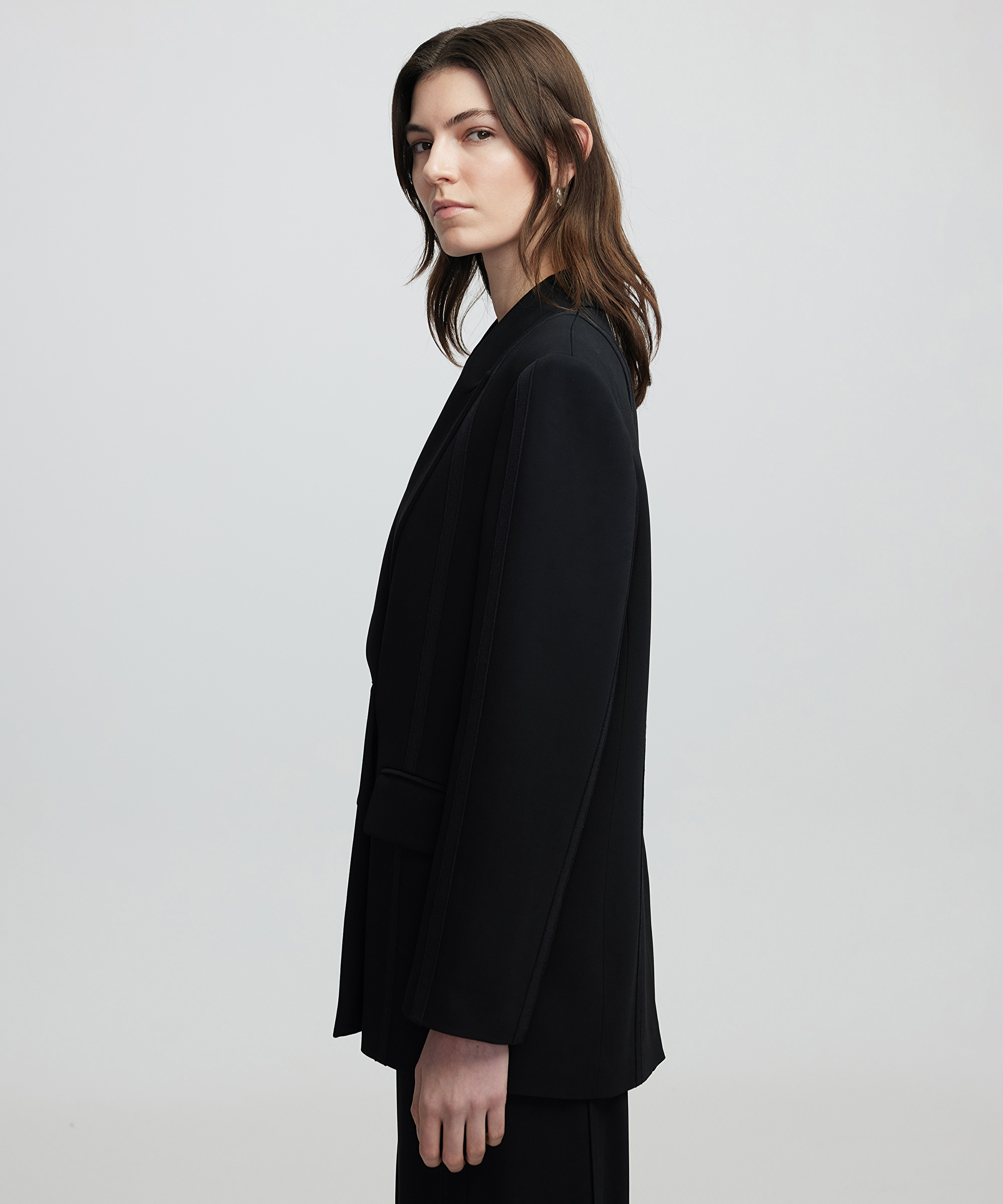 Triko şerit aplikeli blazer_2