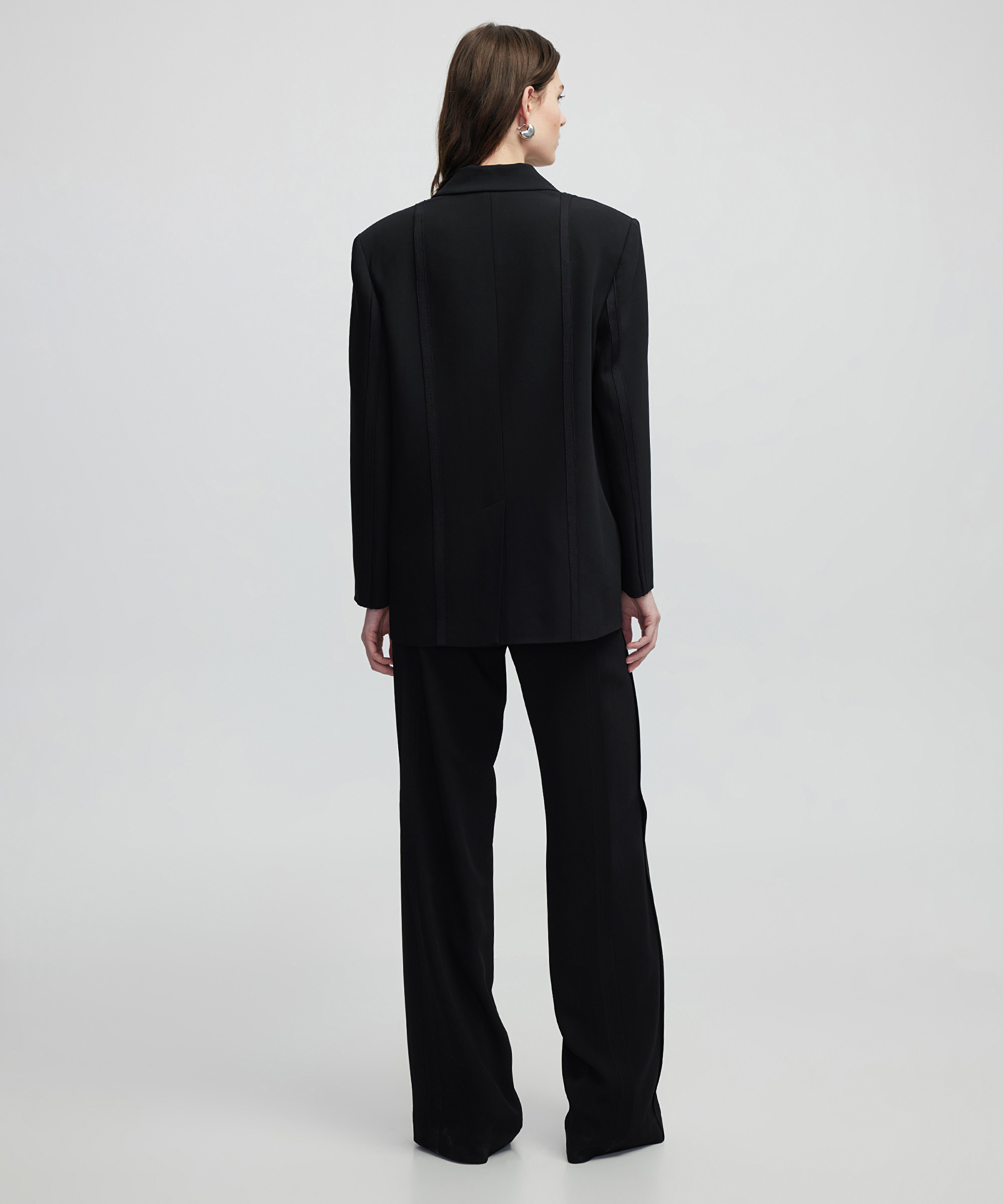 Triko şerit aplikeli blazer_3