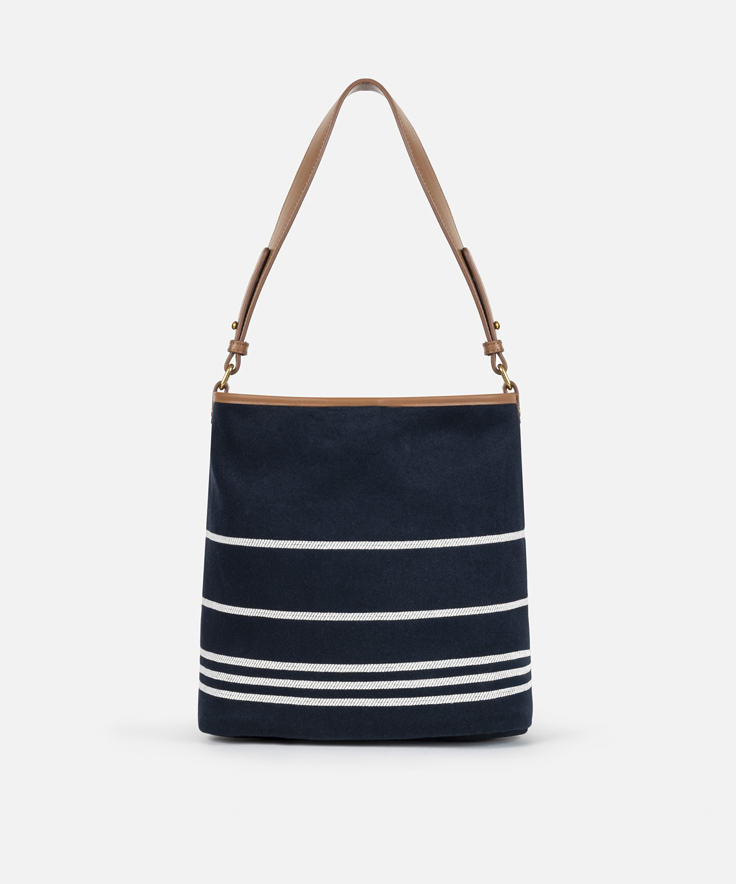 Çizgili bucket çanta