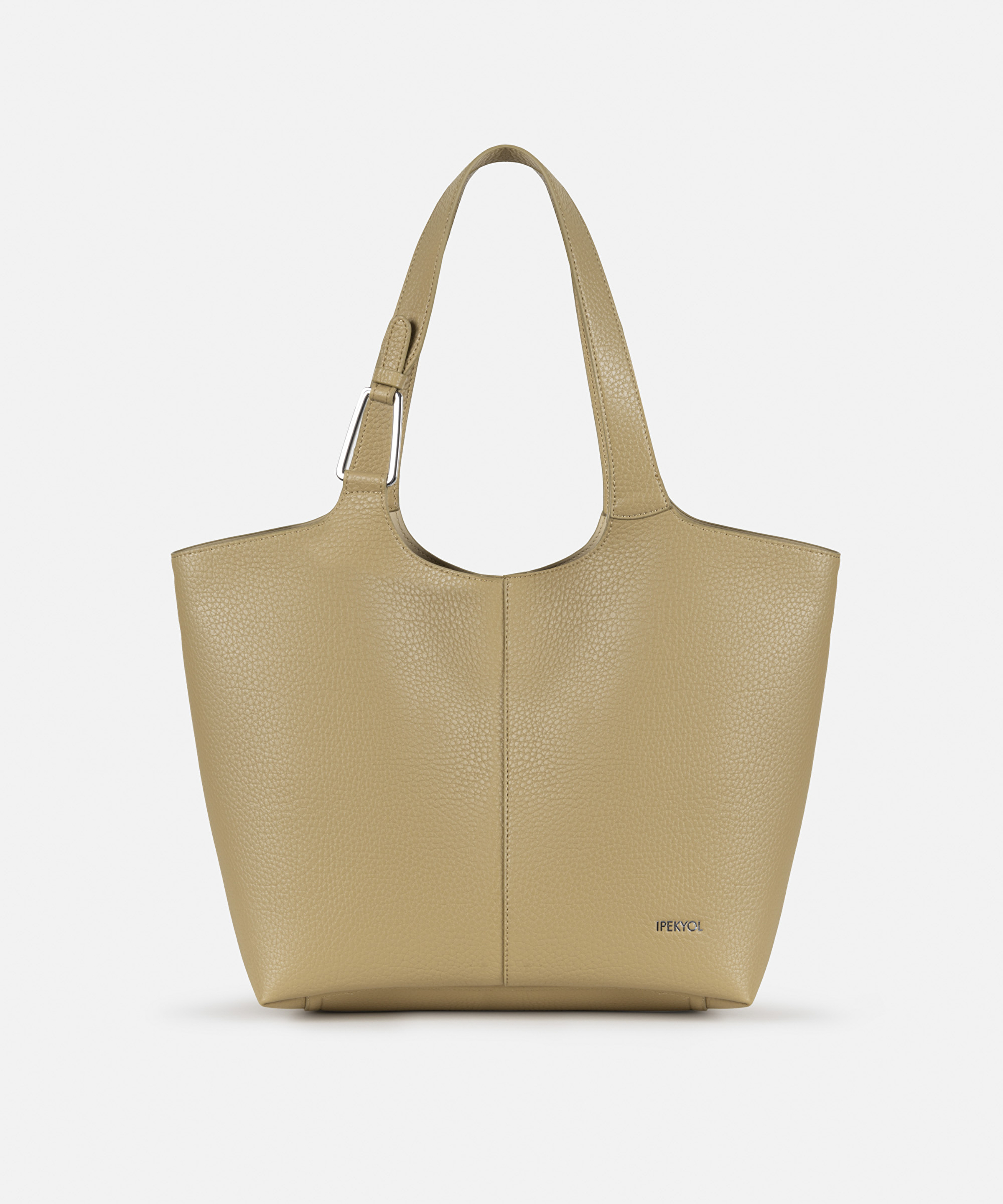 Metal tokalı tote çanta