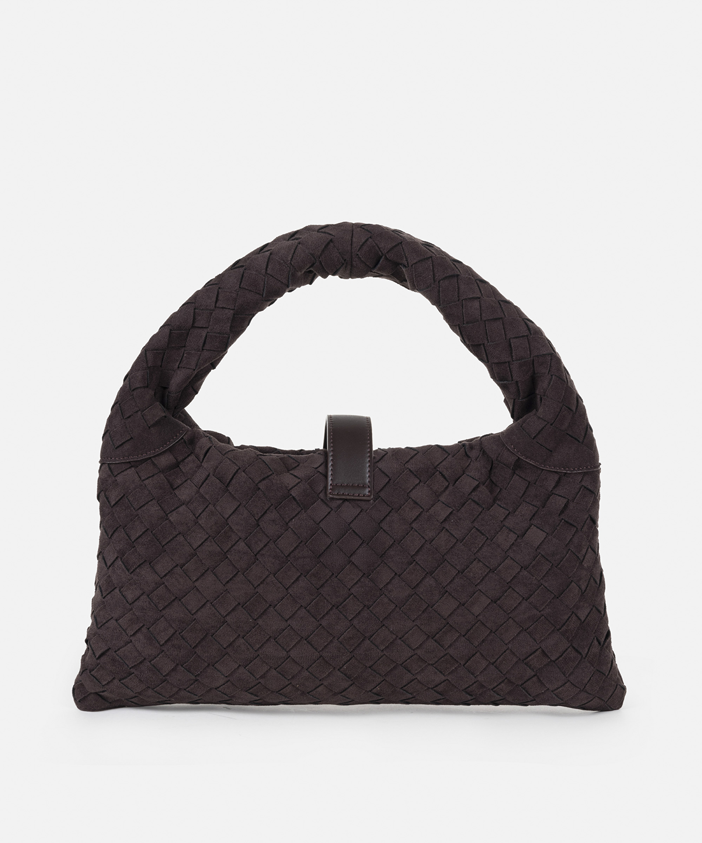 Örgü dokulu monogram tokalı çanta_4