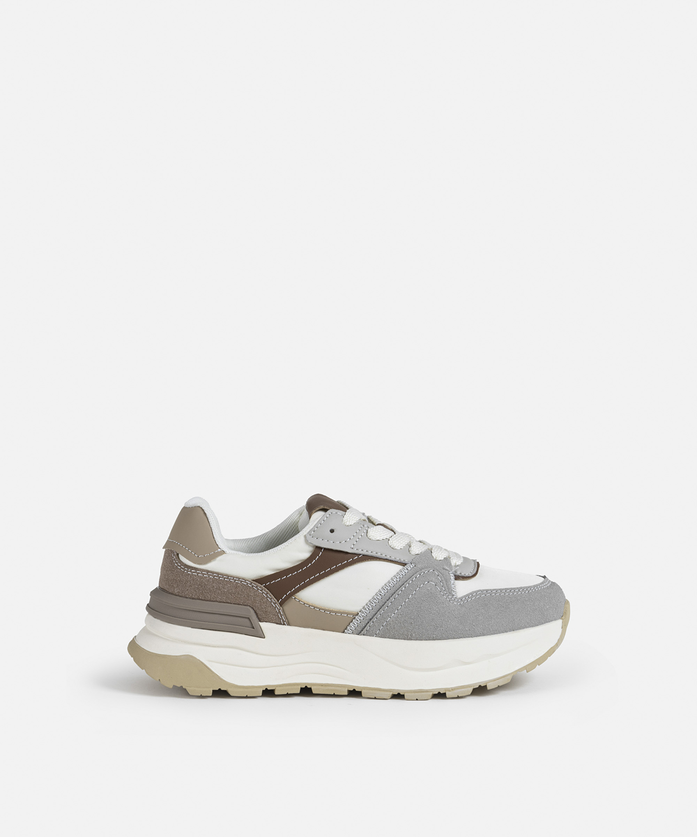 Kontrast dokulu colorblock sneaker