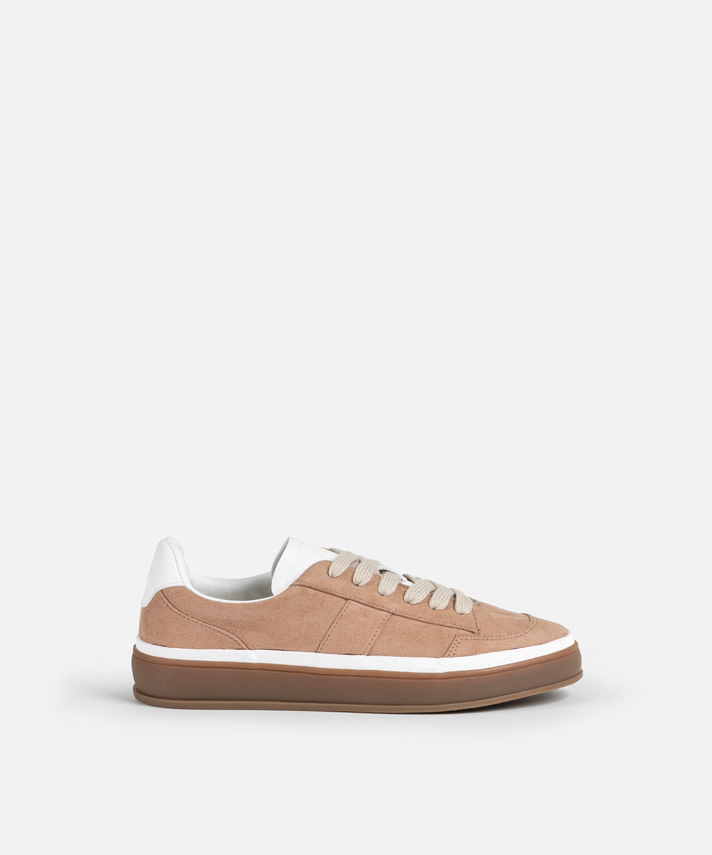 Kontrast dokulu bağcıklı sneaker