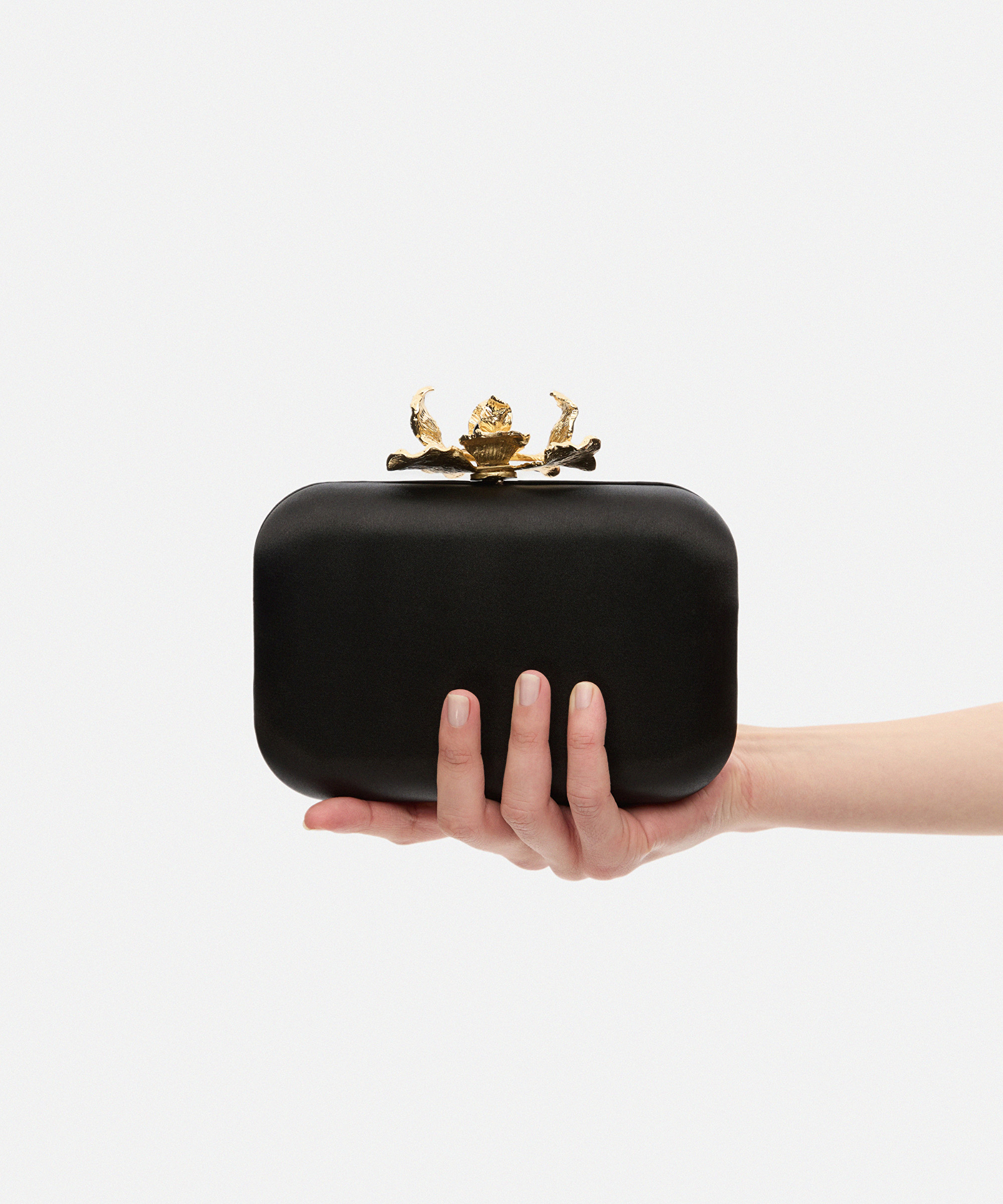 Metal çiçek tokalı clutch_1