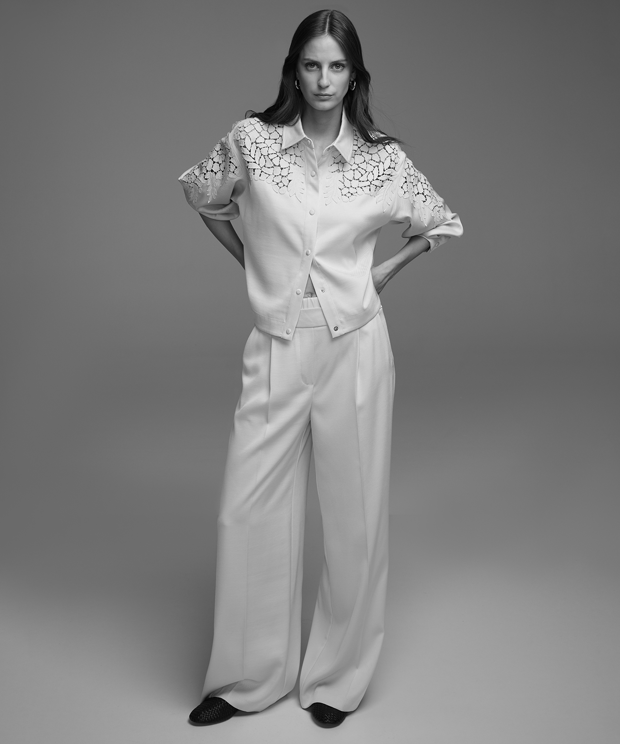 Çift kat bel pantolon - IW6250003092082 - Krem Pantolon