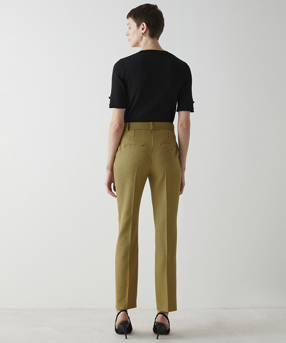 İpekyol Kazayağı desen straight fit pantolon. 4